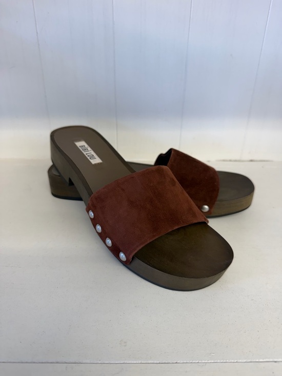 Anthropologie Shoes - Anthropologie Suede Slide Sandals in Brown